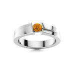 V2 Citrine Men's Ring // 14k White Gold (Size:7)