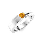 V2 Citrine Men's Ring // 14k White Gold (Size:7)