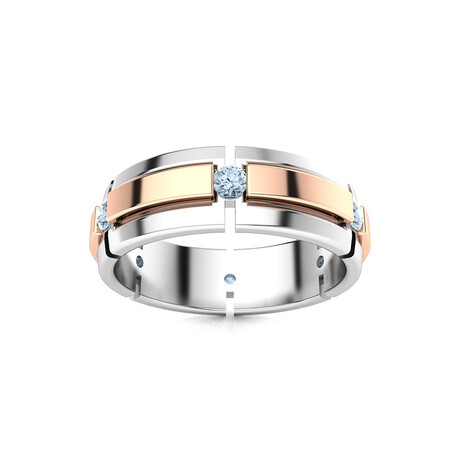 Aquamarine Men's Ring V2 // 14k White Gold (Size:7)