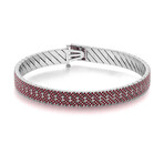 Ruby Men's Open Box Clasp Bracelet // 14k White Gold