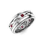 Ruby Men's Ring // 14k White Gold (Size:7)