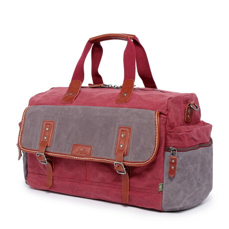 Stone Creek Waxed Canvas Duffel Bag // Burgundy