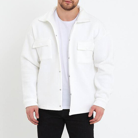 Oversize Three Thread Shirt Jacket // White (S)