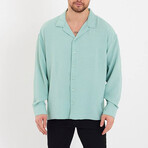 Notched Collar Button-Up Shirt // Seafoam (S)