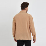 Linen Notched Collar Button-Up Shirt // Soil (S)