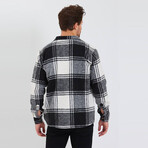 Checkered Shirt Jacket // Black, White (L)