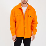 Oversize Three Thread  Shirt Jacket // Orange (S)