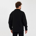 Oversize Three Thread  Shirt Jacket // Black (S)