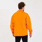 Oversize Three Thread  Shirt Jacket // Orange (S)