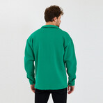 Oversize Three Thread  Shirt Jacket // Green (S)