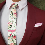 Floral Cream Tie Set // Skinny