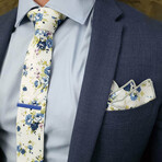 Floral Blueberry Tie Set // Skinny
