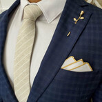 Striped Linen Champagne Tie Set // Traditional