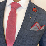 Linen Red Tie Set // Skinny