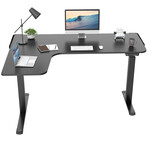 60" L-Shaped Electric Height Adjustable Standing Desk // Left Side