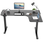 60" L-Shaped Electric Height Adjustable Standing Desk // Right Side