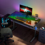 43" Music Sensing Glass Desk with RGB Light