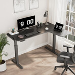 60" L-Shaped Electric Height Adjustable Standing Desk // Right Side