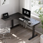 60" L-Shaped Electric Height Adjustable Standing Desk // Left Side