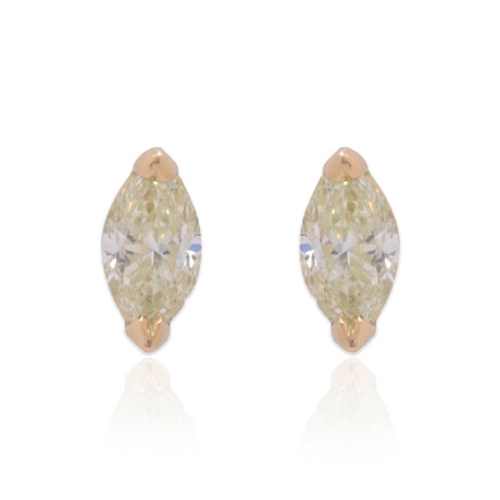 18K Yellow Gold Diamond Stud Earrings III // New