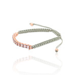 Fine Jewelry // 18K Rose Gold + Cord Diamond + Green Sapphire Bracelet // 6.5"-8" // New