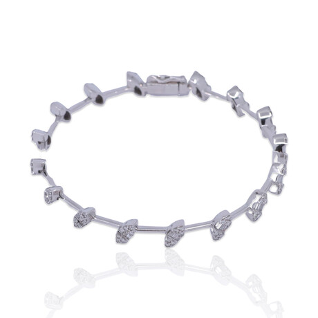 Fine Jewelry // 18K White Gold Diamond Bracelet // 7" // New