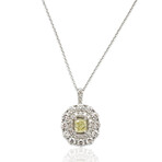 Fine Jewelry // Platinum White + Yellow Diamond Necklace // 16" // New