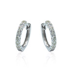 Fine Jewelry // 18K White Gold Diamond Hoop Earrings I // New