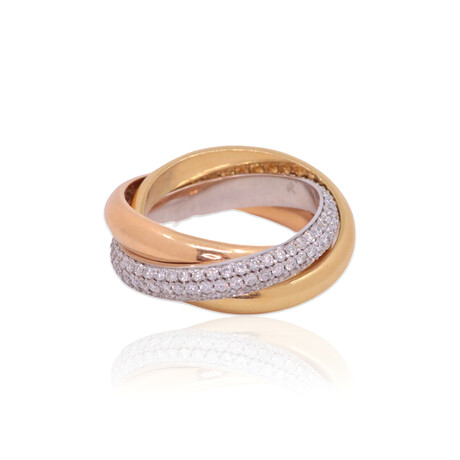 Fine Jewelry // 18K Yellow Gold + 18k White Gold Diamond Ring // Ring Size: 7 // New