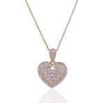 Fine Jewelry // 18K Yellow Gold + 14k Yellow Gold Diamond Heart Pendant Necklace // 18" // New
