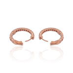 Fine Jewelry // 18K Rose Gold Diamond Hoop Earrings // New