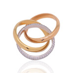 Fine Jewelry // 18K Yellow Gold + 18k White Gold Diamond Ring // Ring Size: 7 // New