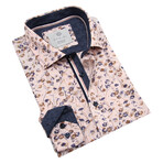 Danini // Floral Print Long Sleeve Sport Shirt // Pink + Multicolor (M)