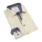 Danini // Microfloral Print Long Sleeve Sport Shirt // Yellow (XL)