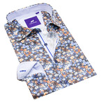 Jack Danni // Microfloral Print Long Sleeve Sport Shirt // Multicolor (L)