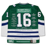 Bobby Hull Career Jersey // Hartford Whalers Green Ltd Ed /16