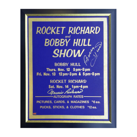 Bobby Hull, Maurice Richard Signed Vintage Sign // CHG Blackhawks, MTL Canadiens