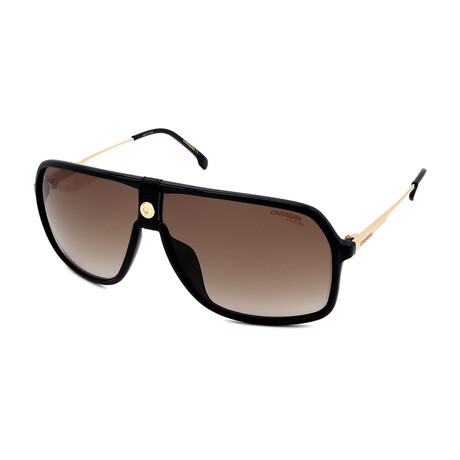 Men's 1019/S 0807 Sunglasses // Black-Gold + Brown Gradient