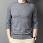 Heathered O-Neck Sweater // Gray (4XL)