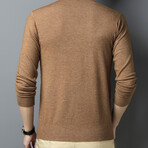Heathered O-Neck Sweater // Tan (2XL)