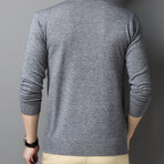 Heathered O-Neck Sweater // Gray (2XL)
