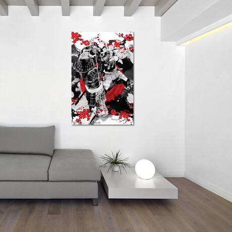 Sakura Samurai Dueling Print by Cornel Vlad