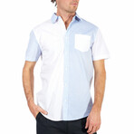 Stripe Short Sleeve Shirt With White Contrast // Stripe (L)