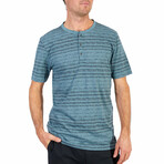 Henley Striped T-Shirt // Sage (M)