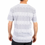 Henley Striped T-Shirt // White (L)