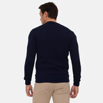 Brescia College Collar Zip Up Sweatshirt // Navy (S)