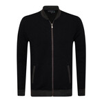 Napoli College Collar Zip Up Sweatshirt // Black (M)