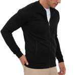 Bronks College Collar Zip Up Sweatshirt // Black (M)