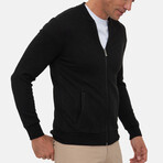 Brescia College Collar Zip Up Sweatshirt // Black (S)