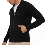 Bronks College Collar Zip Up Sweatshirt // Black (S)